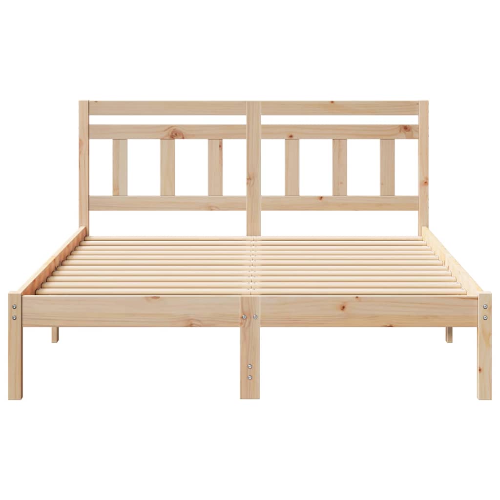 Krevetna konstrukcija Smeđa 120 x 200 cm Čvrsto borovo drvo Bež