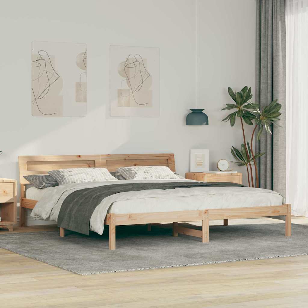 Krevetna konstrukcija Smeđa 180 x 200 cm Čvrsto borovo drvo