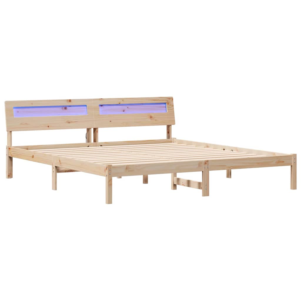 Krevetna konstrukcija Smeđa 180 x 200 cm Čvrsto borovo drvo