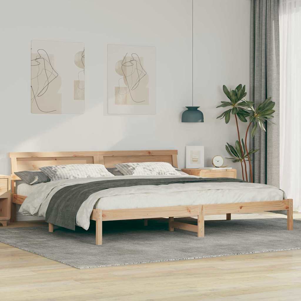 Krevetna konstrukcija Smeđa 180 x 200 cm Čvrsto borovo drvo