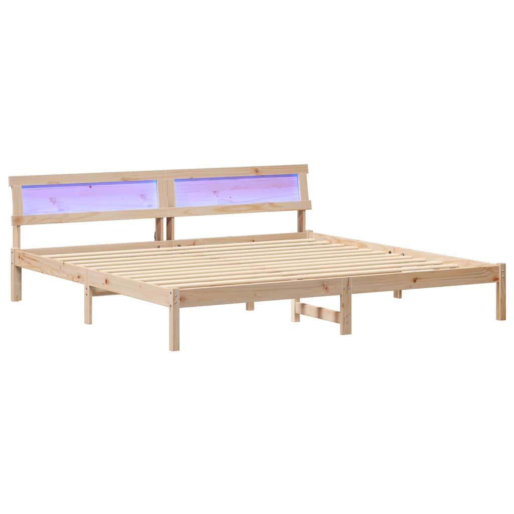 Krevetna konstrukcija Smeđa 180 x 200 cm Čvrsto borovo drvo