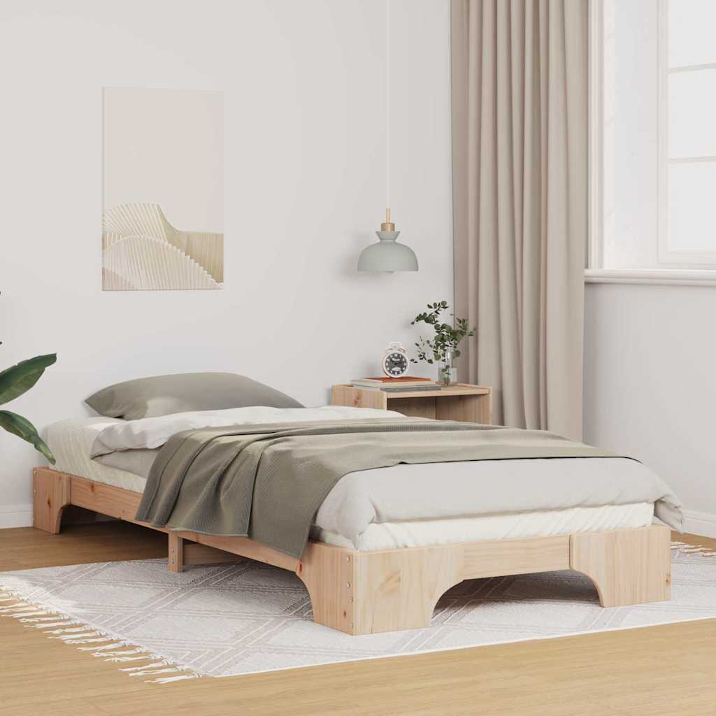 Krevetna konstrukcija Smeđa 80 x 210 cm Čvrsto borovo drvo