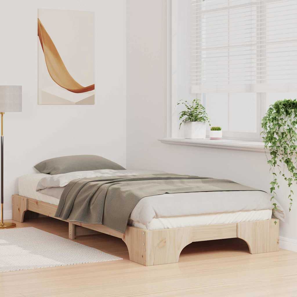 Krevetna konstrukcija Smeđa 80 x 210 cm Čvrsto borovo drvo