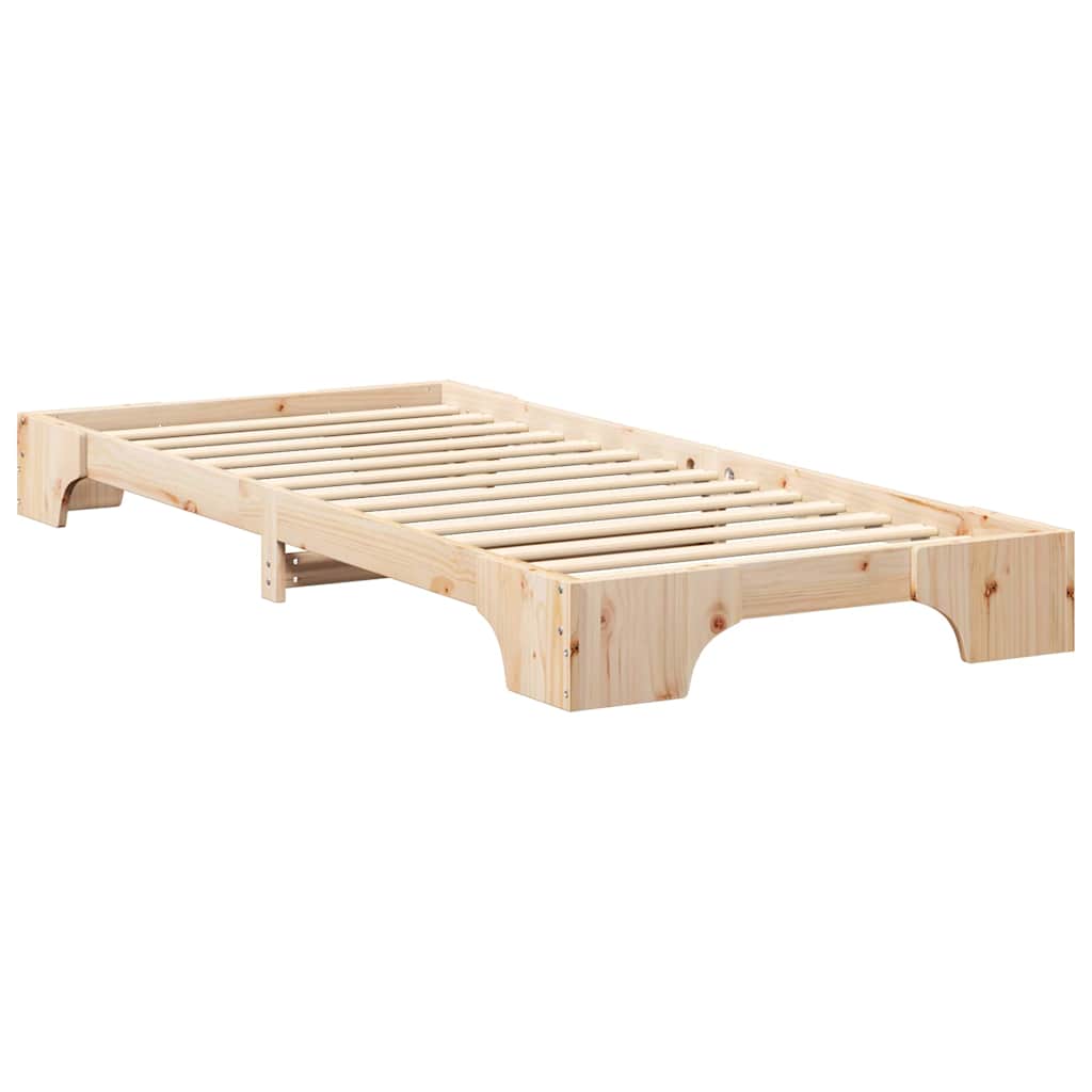Krevetna konstrukcija Smeđa 80 x 210 cm Čvrsto borovo drvo