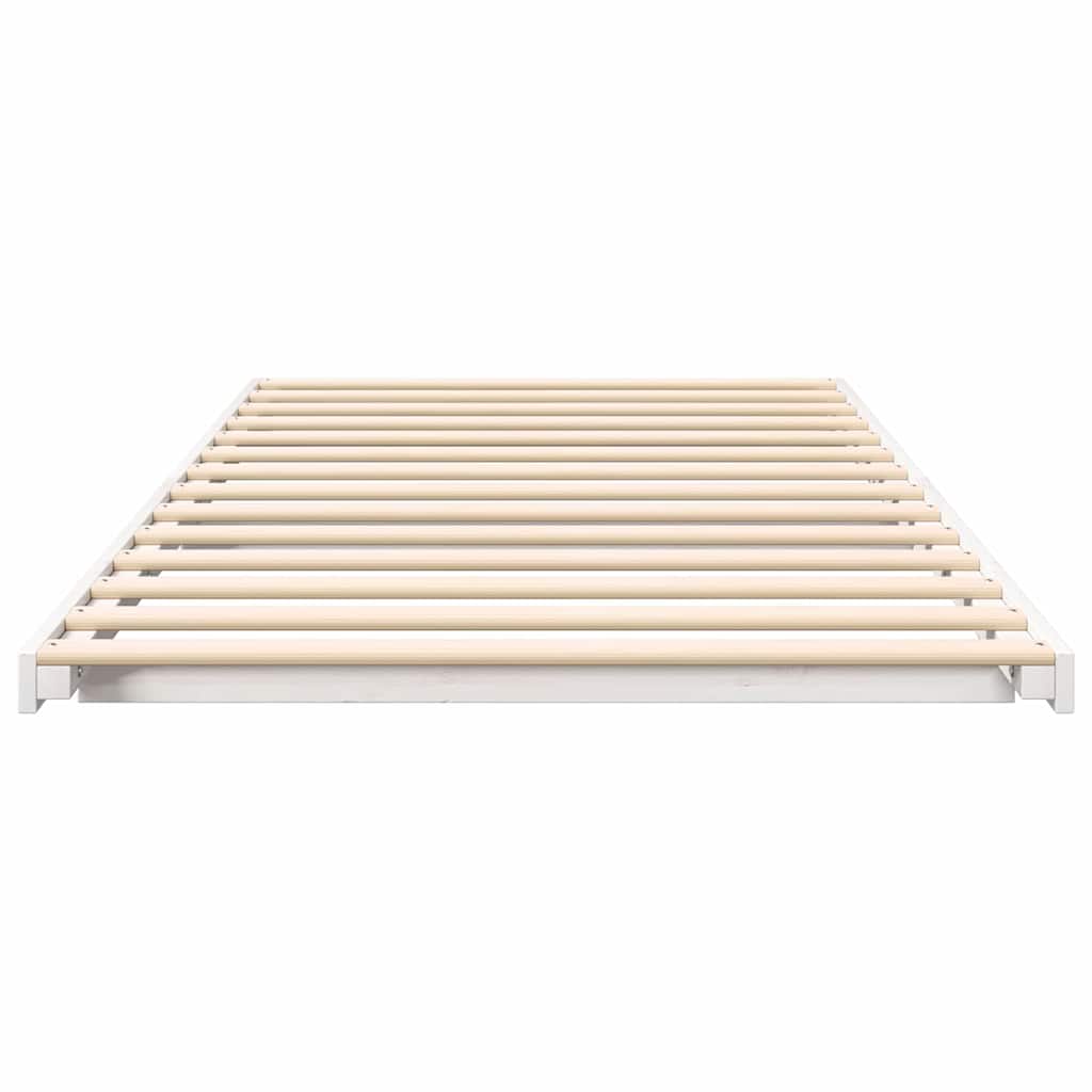 Krevetna konstrukcija Bijelo 80 x 210 cm Čvrsto borovo drvo