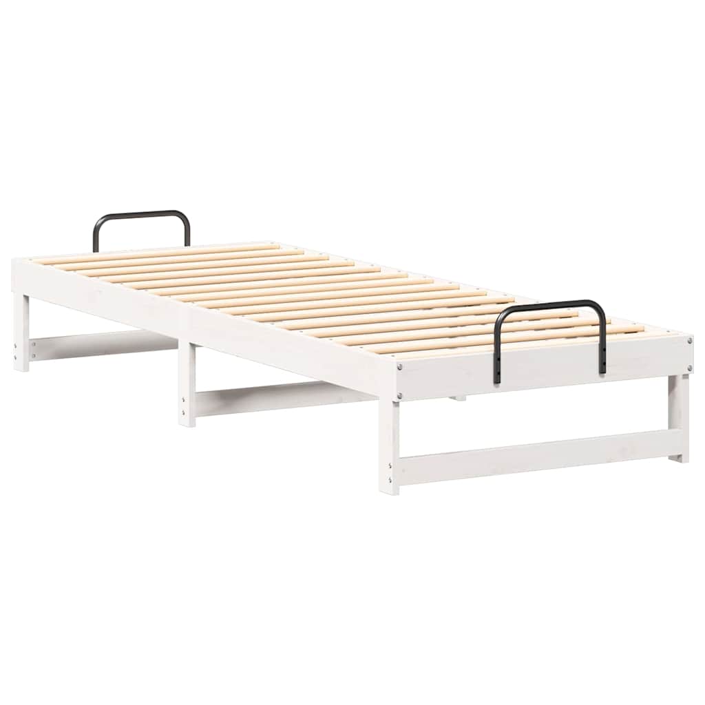 Krevetna konstrukcija Bijelo 80 x 210 cm Čvrsto borovo drvo
