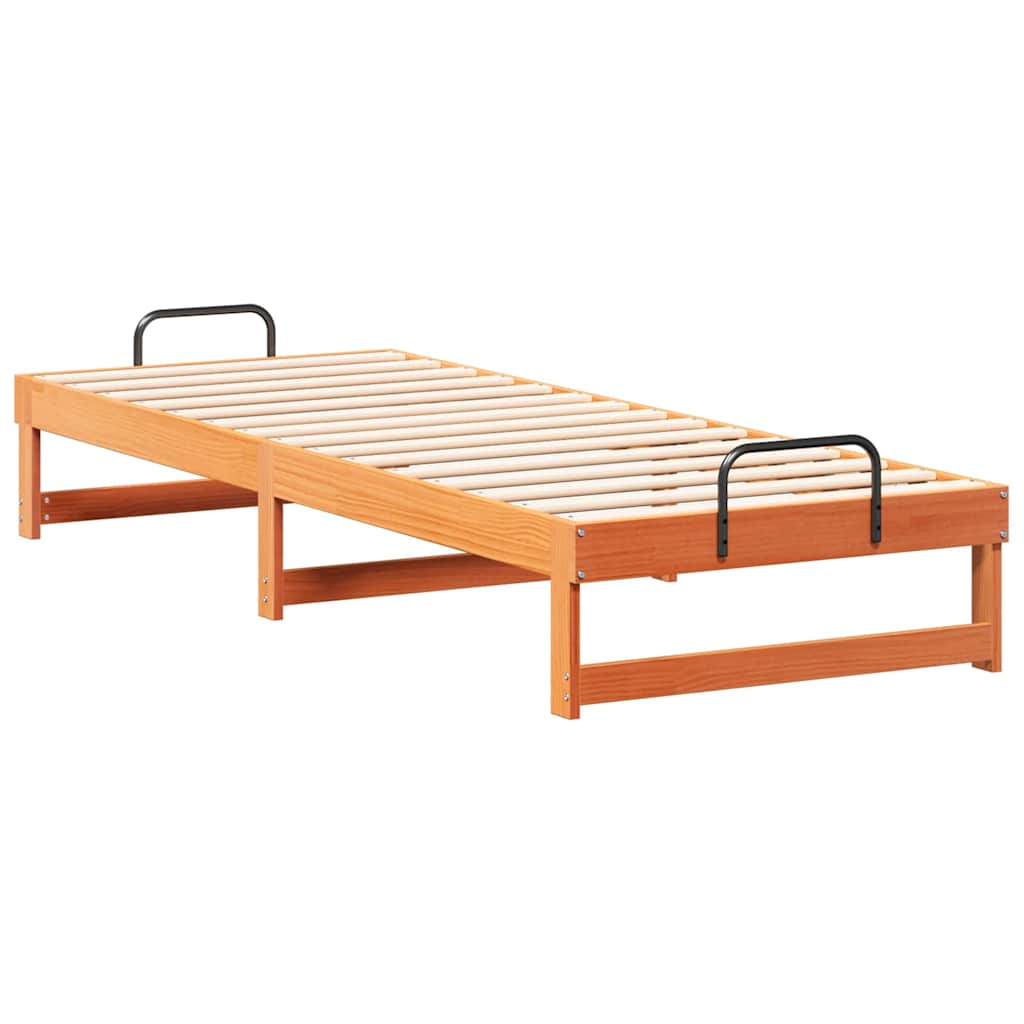 Krevetna konstrukcija Smeđa 90 x 210 cm Čvrsto borovo drvo