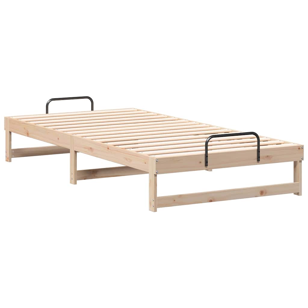 Krevetna konstrukcija Smeđa 100 x 210 cm Čvrsto borovo drvo