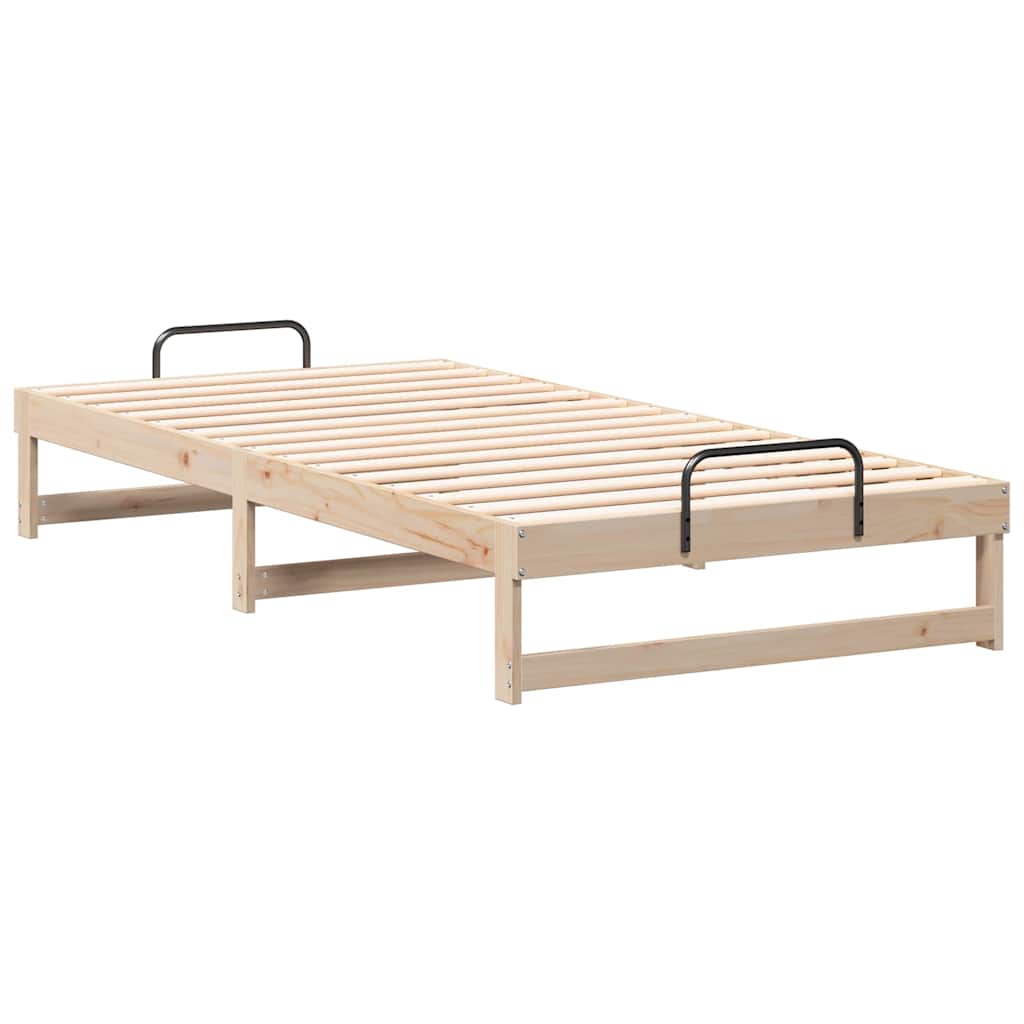 Krevetna konstrukcija Smeđa 100 x 210 cm Čvrsto borovo drvo