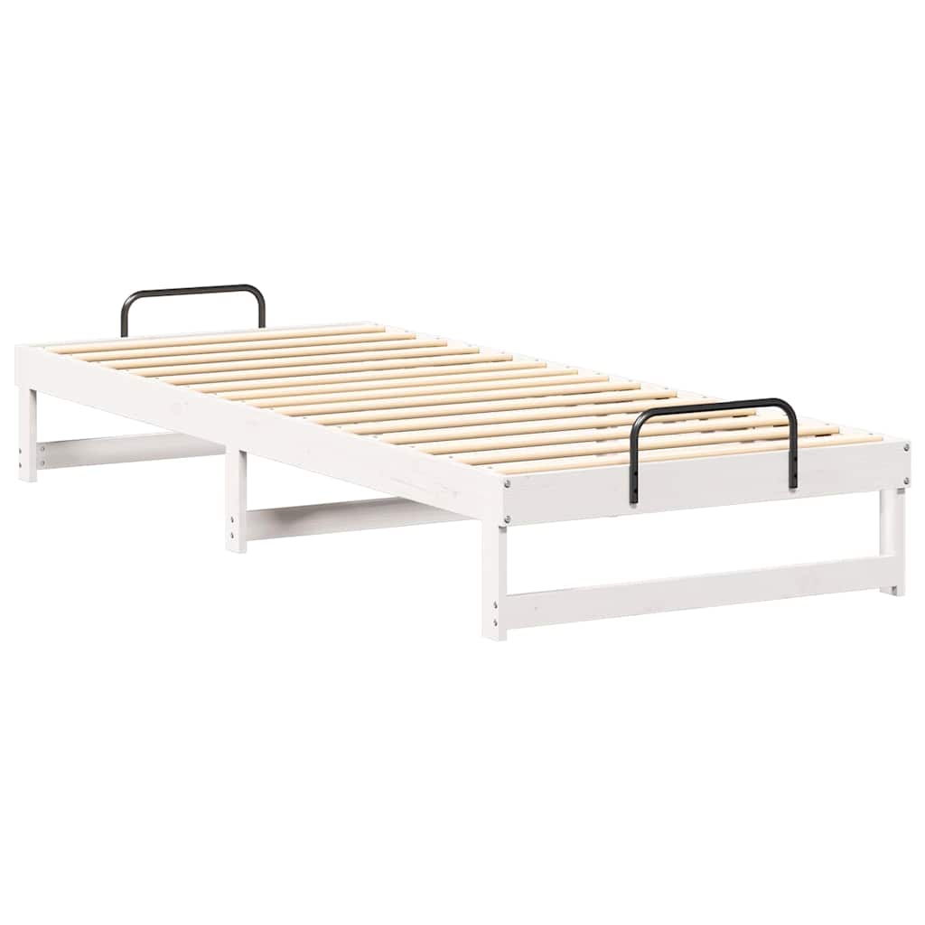 Krevetna konstrukcija Bijelo 90 x 220 cm Čvrsto borovo drvo