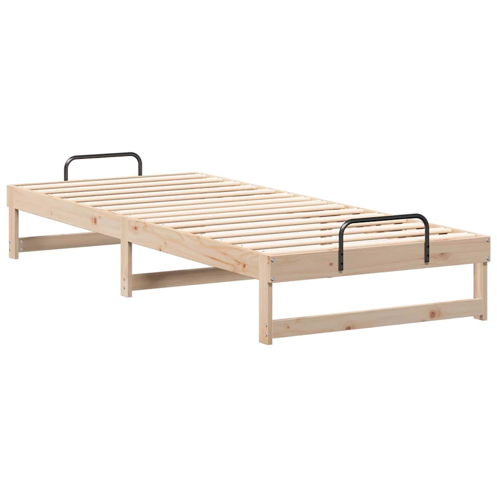 Krevetna konstrukcija Smeđa 100 x 220 cm Čvrsto borovo drvo
