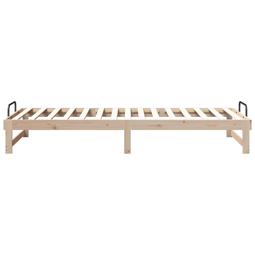 Krevetna konstrukcija Smeđa 100 x 220 cm Čvrsto borovo drvo
