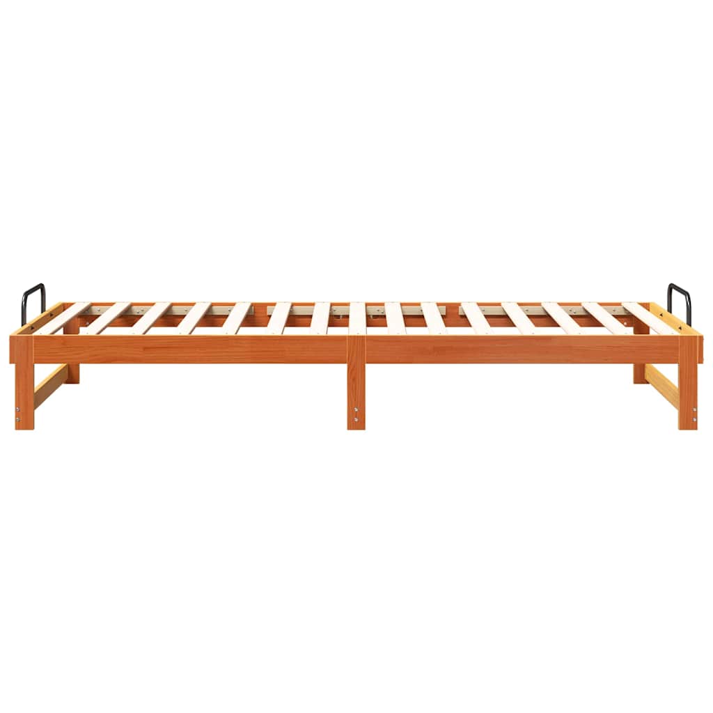 Krevetna konstrukcija Smeđa 100 x 220 cm Čvrsto borovo drvo