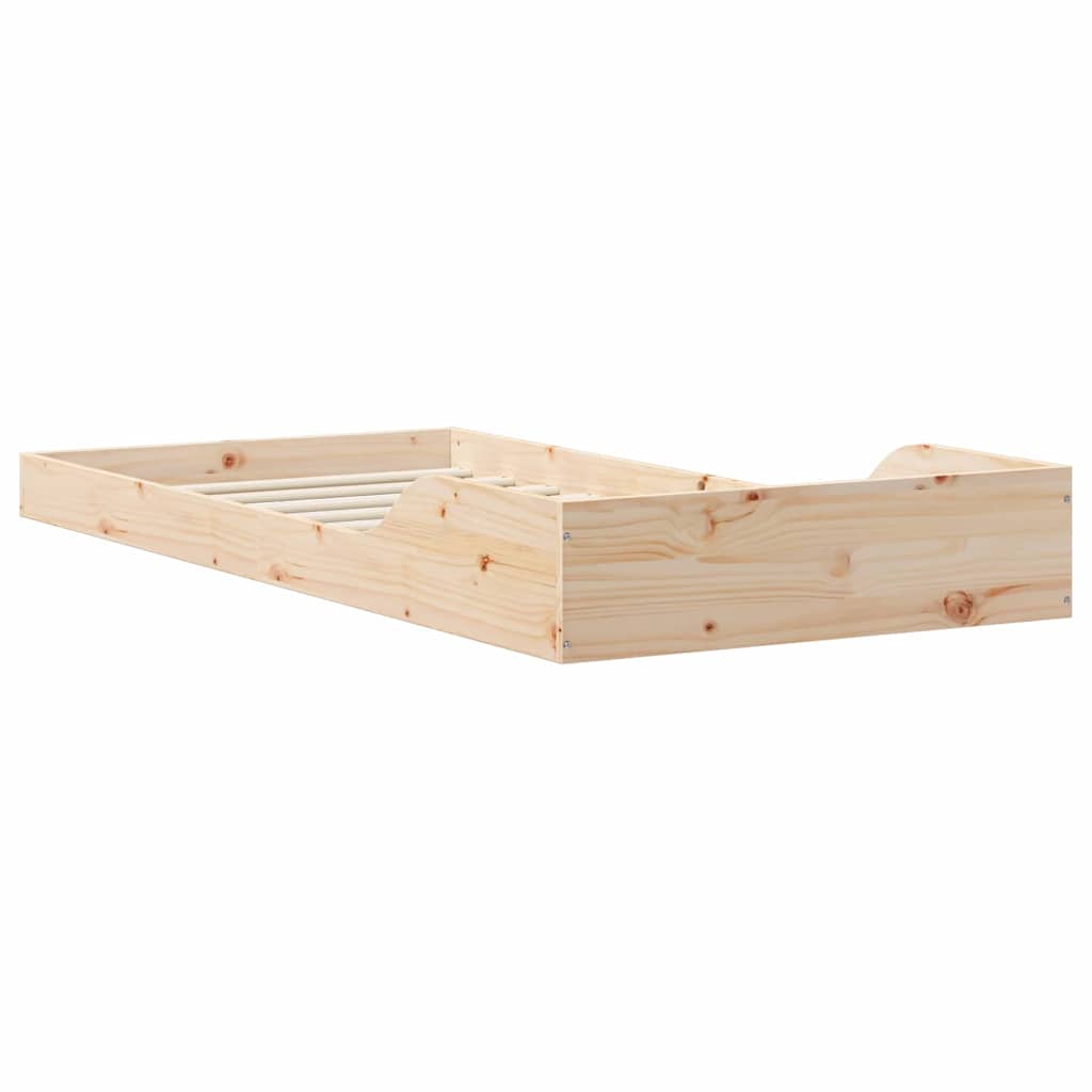 Krevetna konstrukcija Smeđa 90 x 210 cm Čvrsto borovo drvo