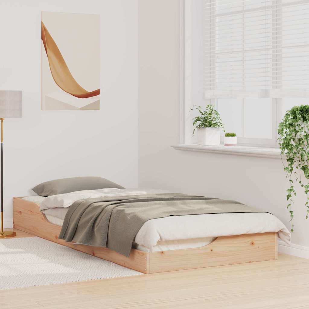 Krevetna konstrukcija Smeđa 100 x 210 cm Čvrsto borovo drvo Bež