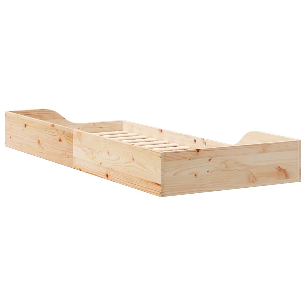 Krevetna konstrukcija Smeđa 100 x 210 cm Čvrsto borovo drvo Bež