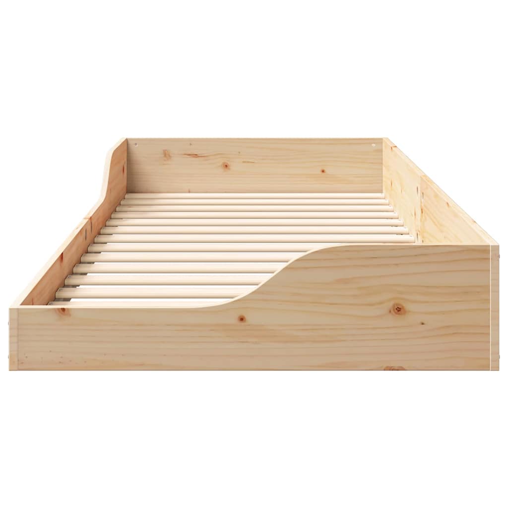 Krevetna konstrukcija Smeđa 100 x 210 cm Čvrsto borovo drvo Bež