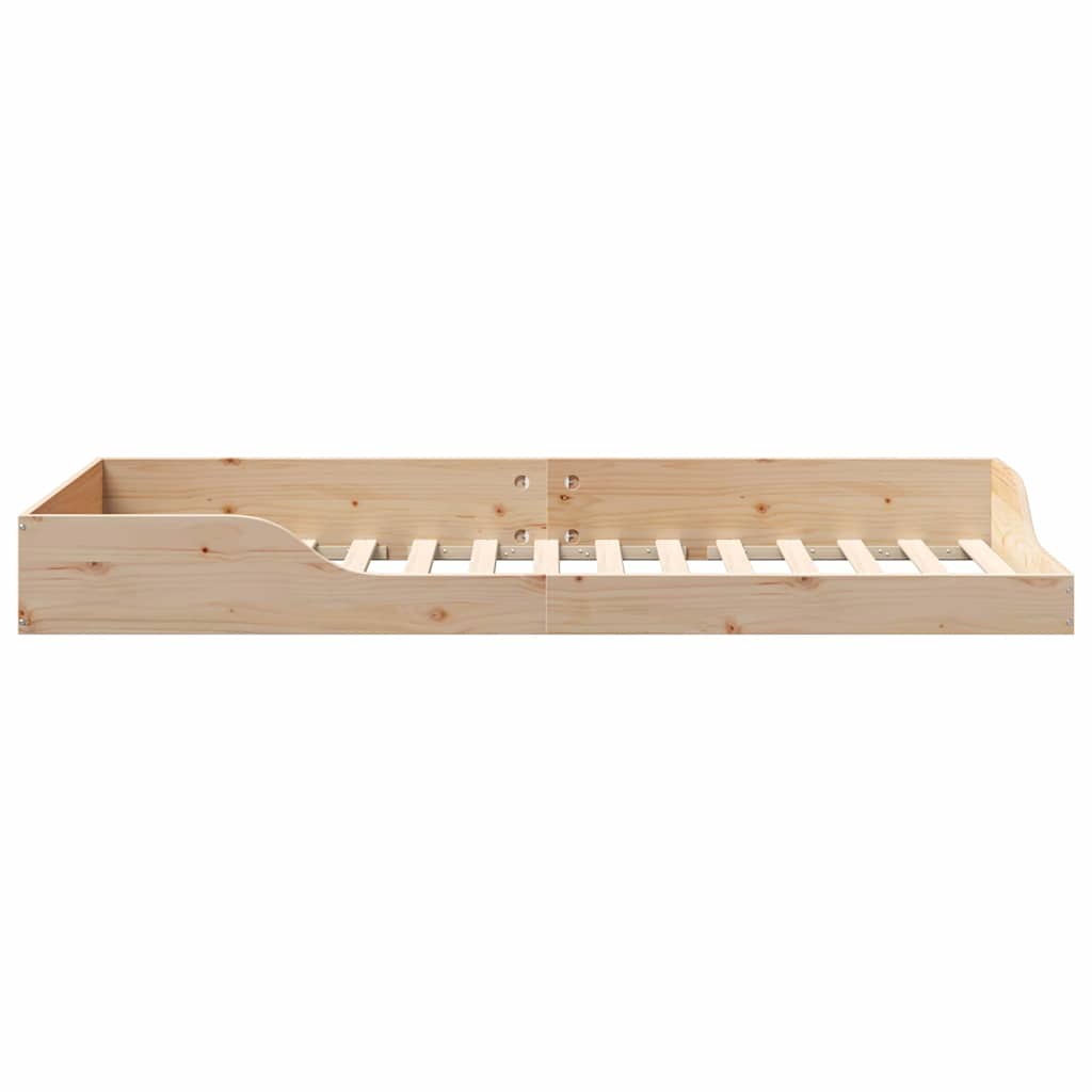 Krevetna konstrukcija Smeđa 100 x 210 cm Čvrsto borovo drvo Bež