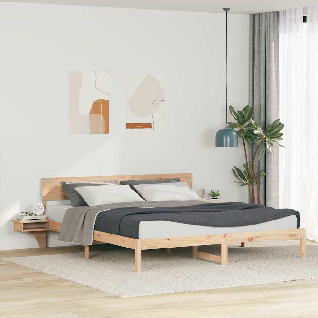 Krevetna konstrukcija Smeđa 180 x 200 cm Čvrsto borovo drvo