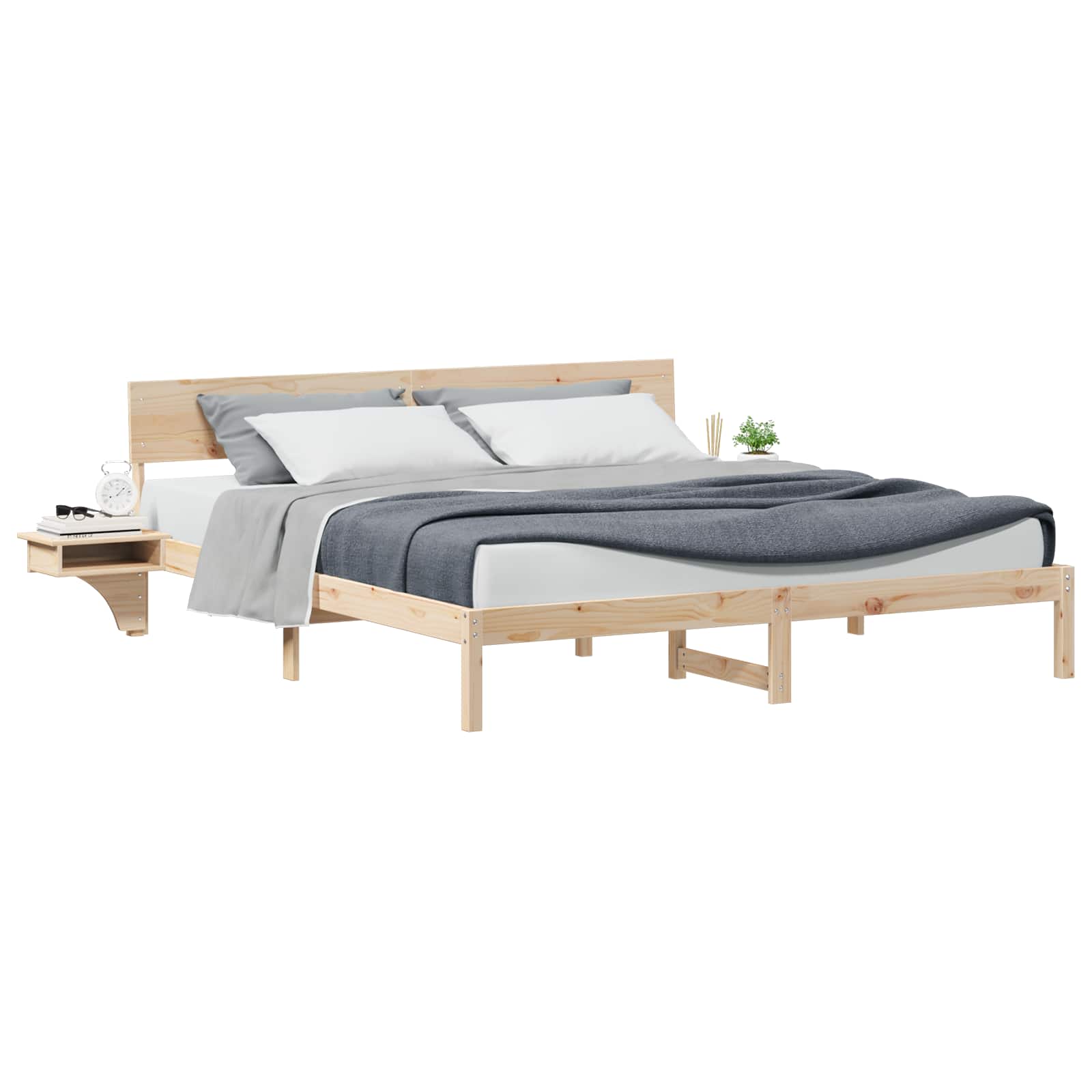 Krevetna konstrukcija Smeđa 180 x 200 cm Čvrsto borovo drvo