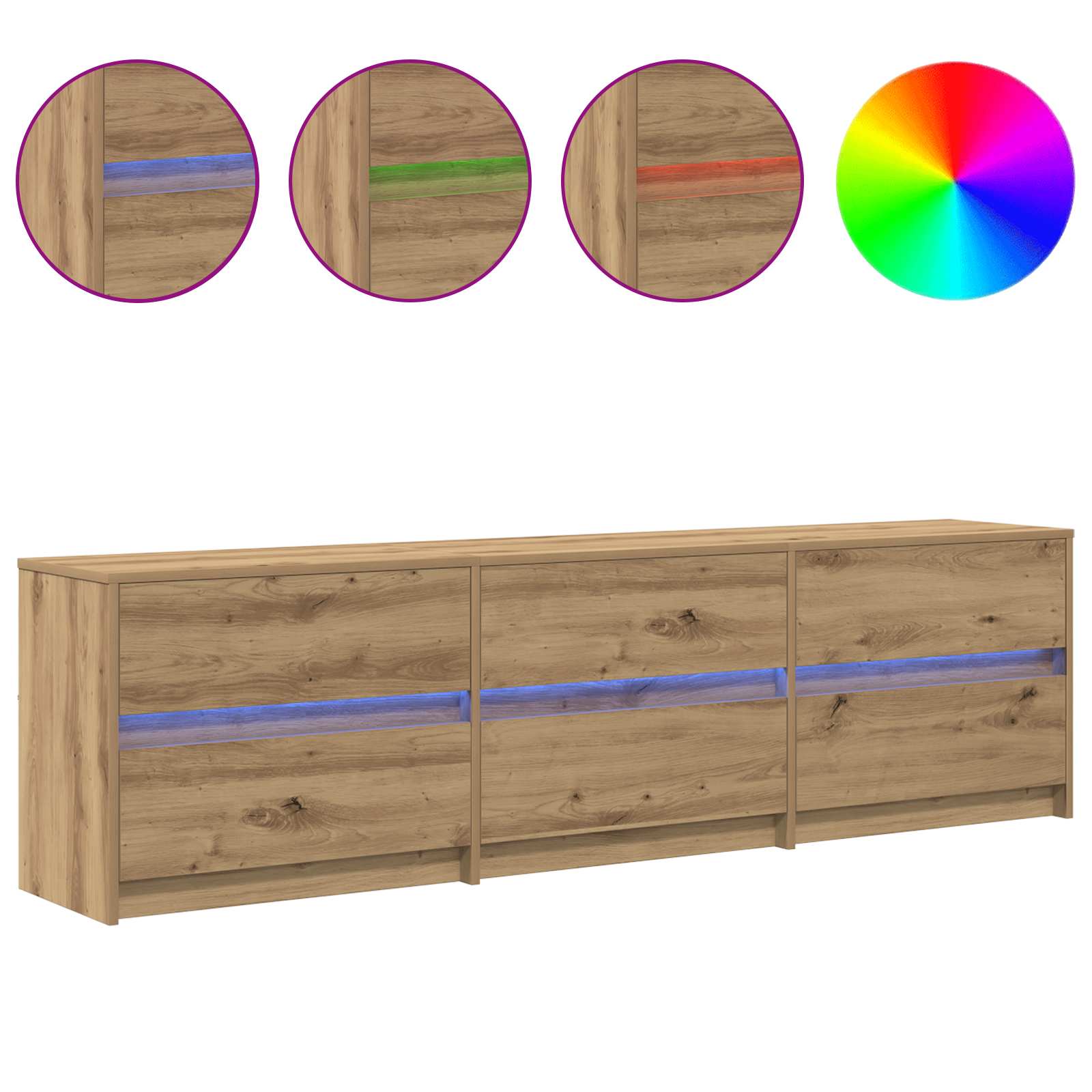 TV Jedinice Zidne 2 pcs Umjetnički hrast 180 x 34 x 50 cm