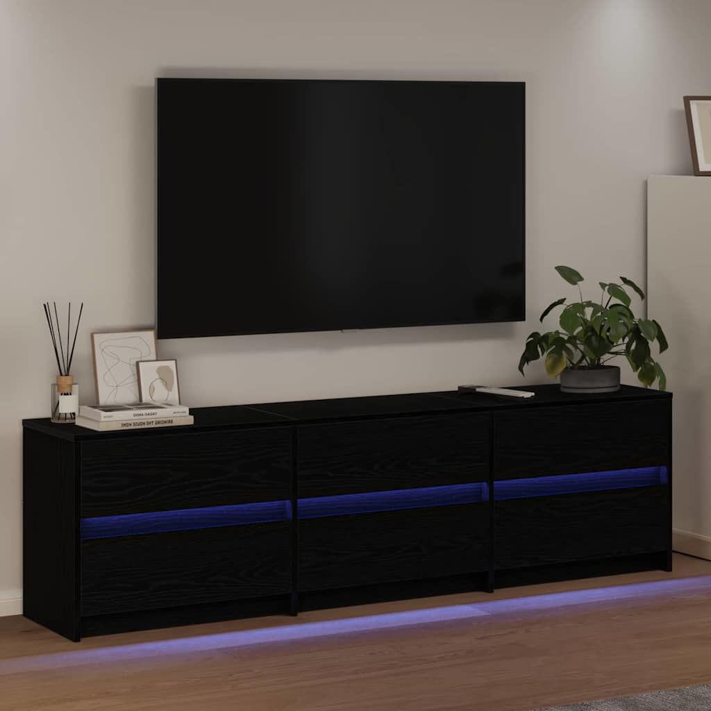 TV Jedinice 2 pcs Crni hrast 180 x 34 x 50 cm Konstruirano drvo