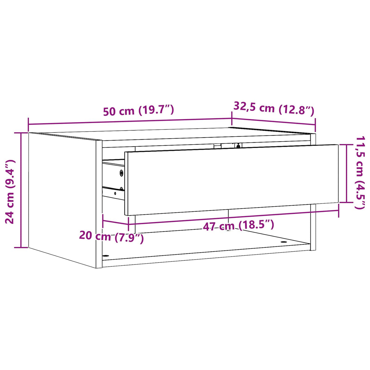 Noćni ormarić s ladicama 2 pcs Vosak smeđa 50 x 32,5 x 24 cm