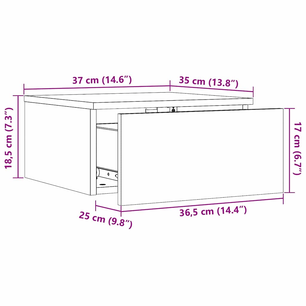 Noćni ormarić s ladicama 2 pcs Vosak smeđa 37 x 35 x 18,5 cm