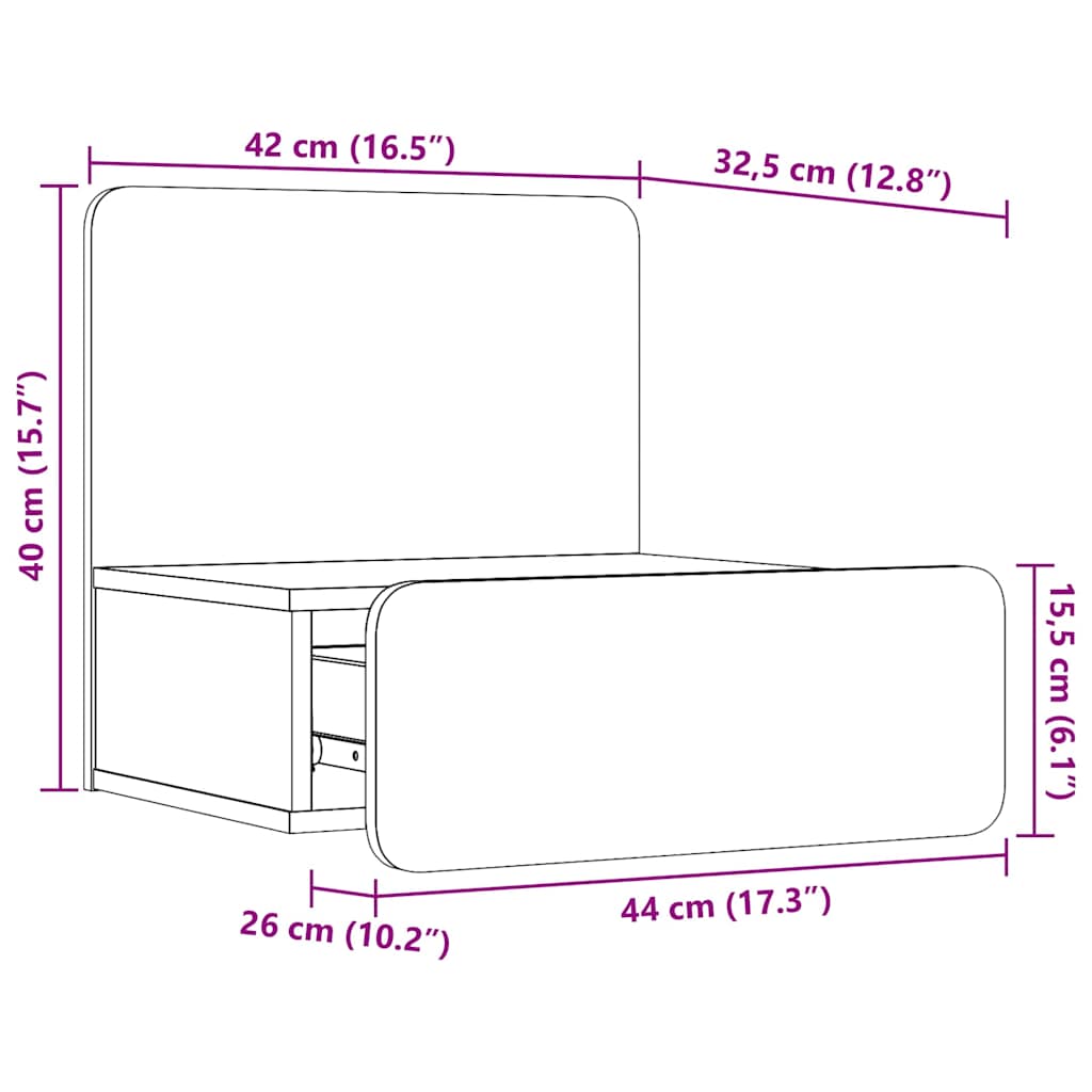 Noćni ormarić s ladicama 2 pcs Vosak smeđa 44 x 32,5 x 40 cm