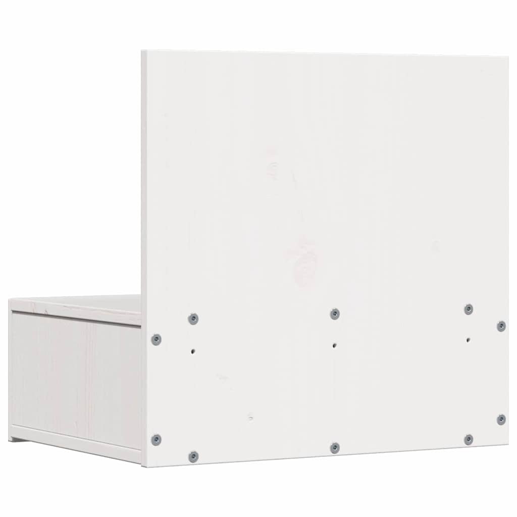 Noćni ormarić 2 pcs Bijelo 42 x 32,5 x 40 cm Masivna borovina