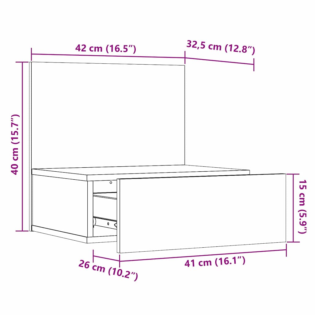 Noćni ormarić s ladicama 2 pcs Vosak smeđa 42 x 32,5 x 40 cm