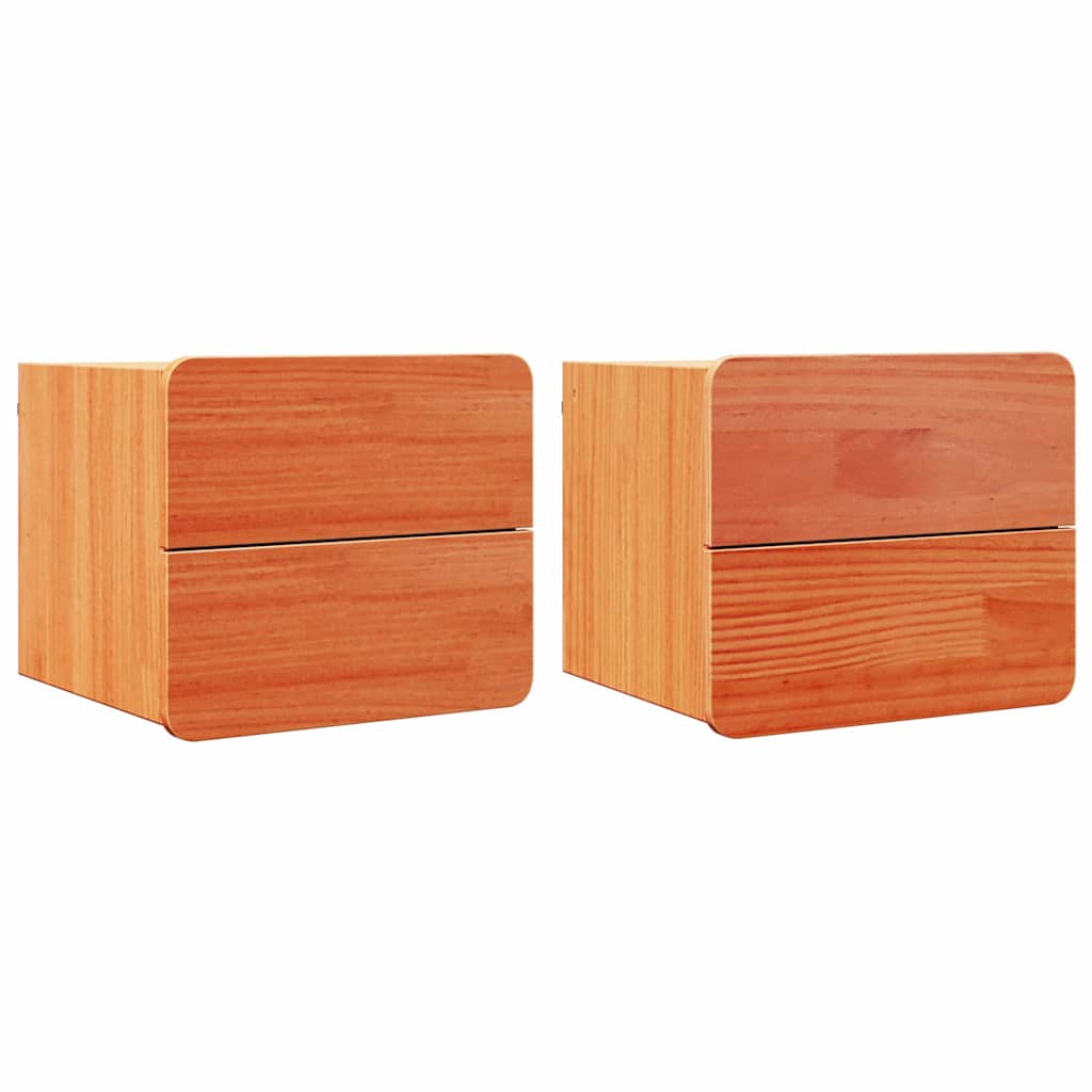 Noćni ormarić 2 pcs Smeđa 39 x 34 x 33 cm Masivna borovina