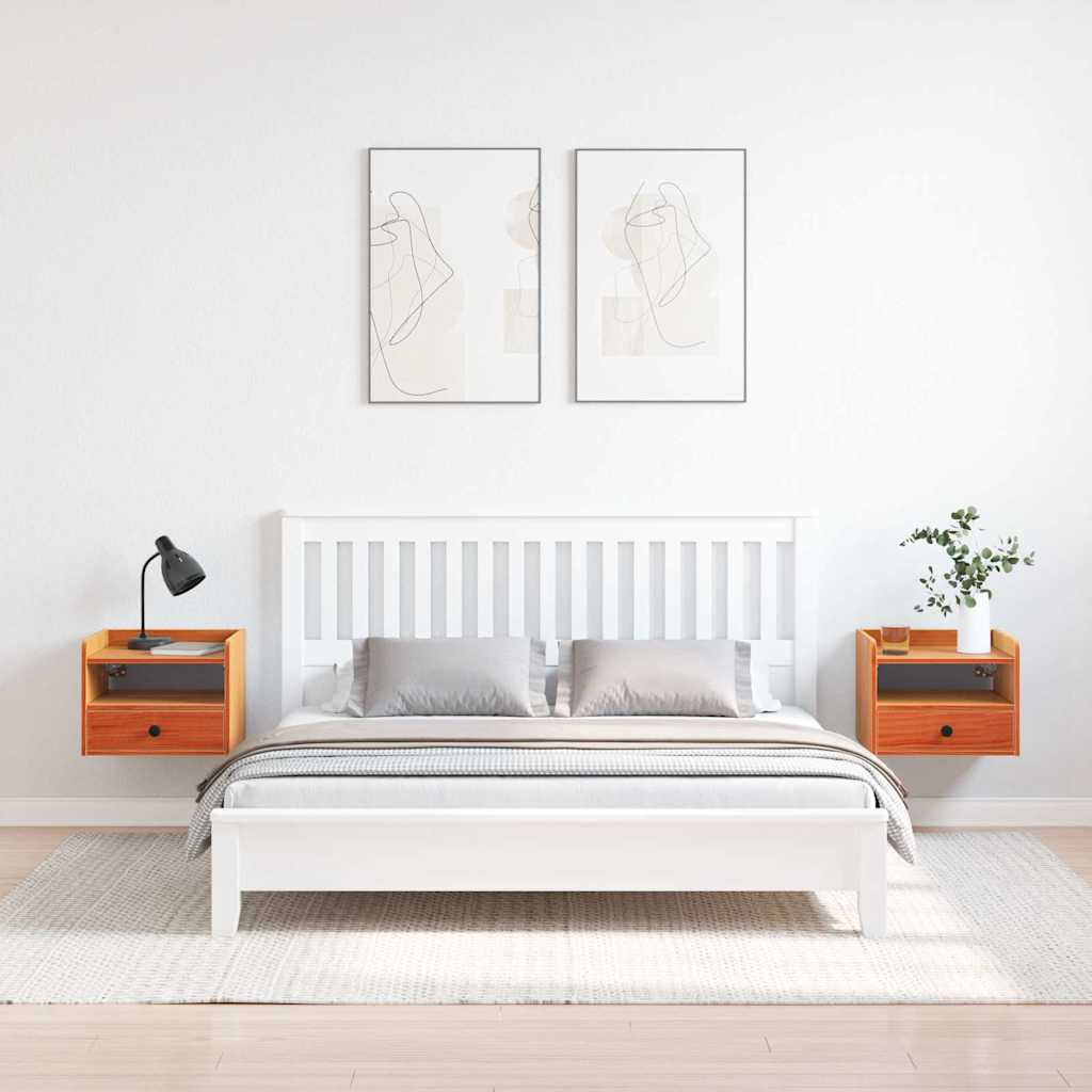 Noćni ormarić s ladicama 2 pcs Vosak smeđa 38 x 36 x 29,5 cm