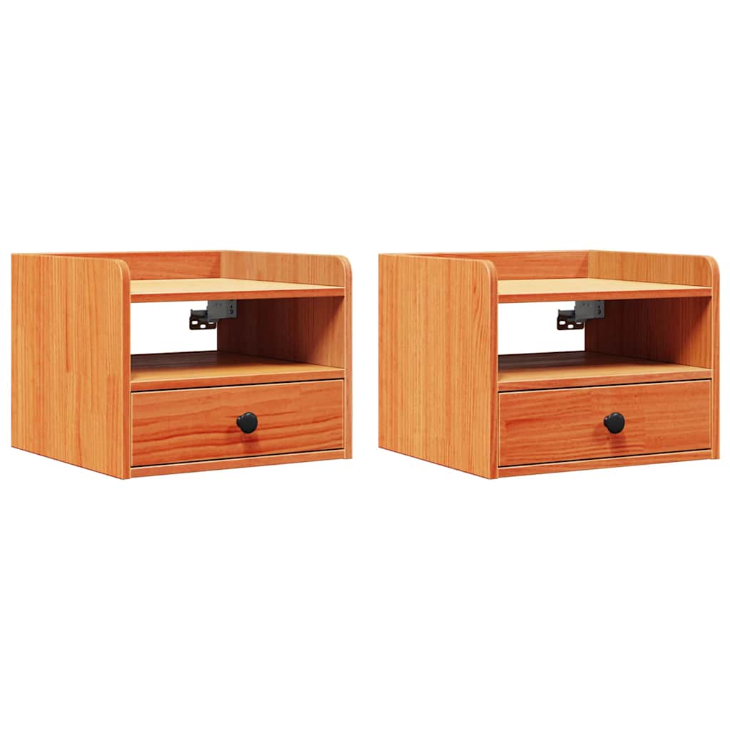 Noćni ormarić s ladicama 2 pcs Vosak smeđa 38 x 36 x 29,5 cm