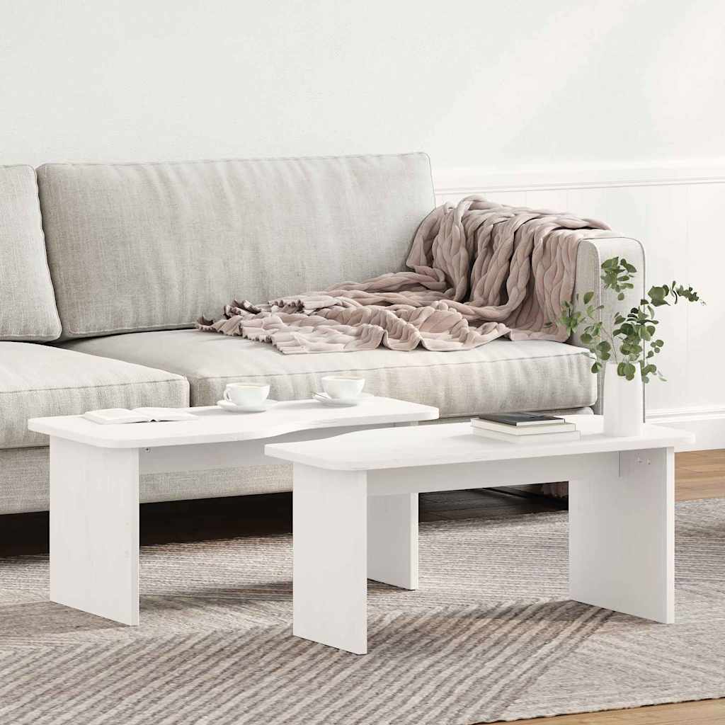 Kava Stol 2 pcs Bijelo Masivna borovina