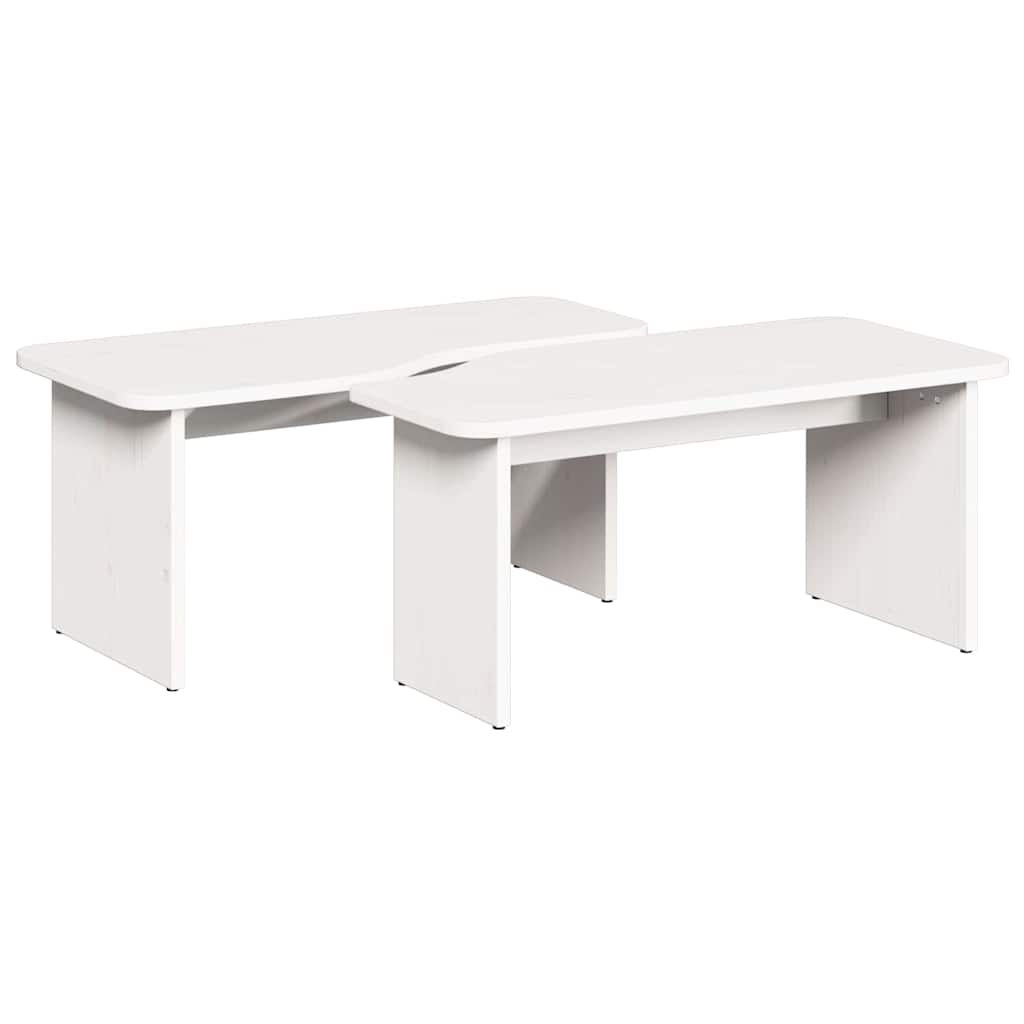 Kava Stol 2 pcs Bijelo Masivna borovina