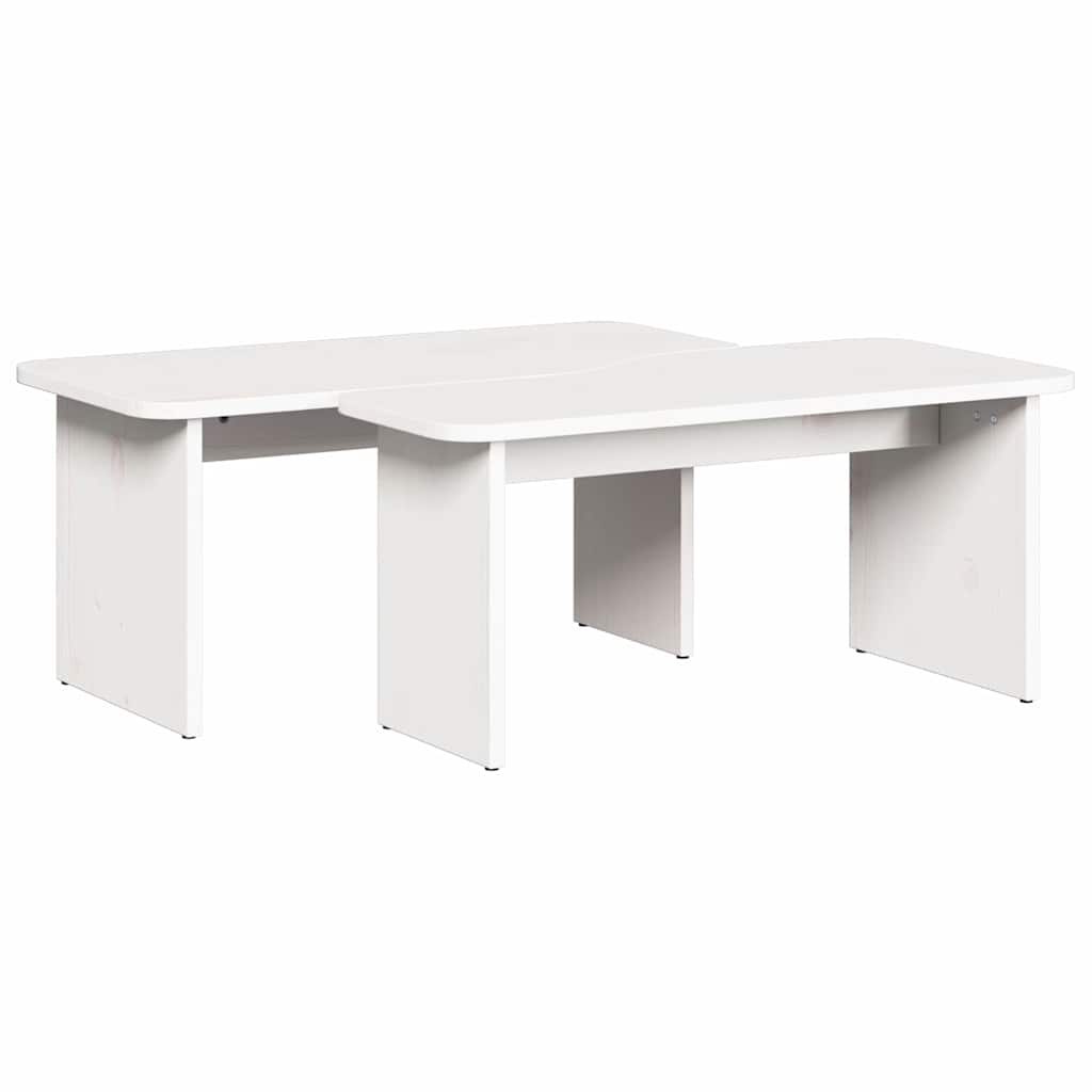 Kava Stol 2 pcs Bijelo Masivna borovina