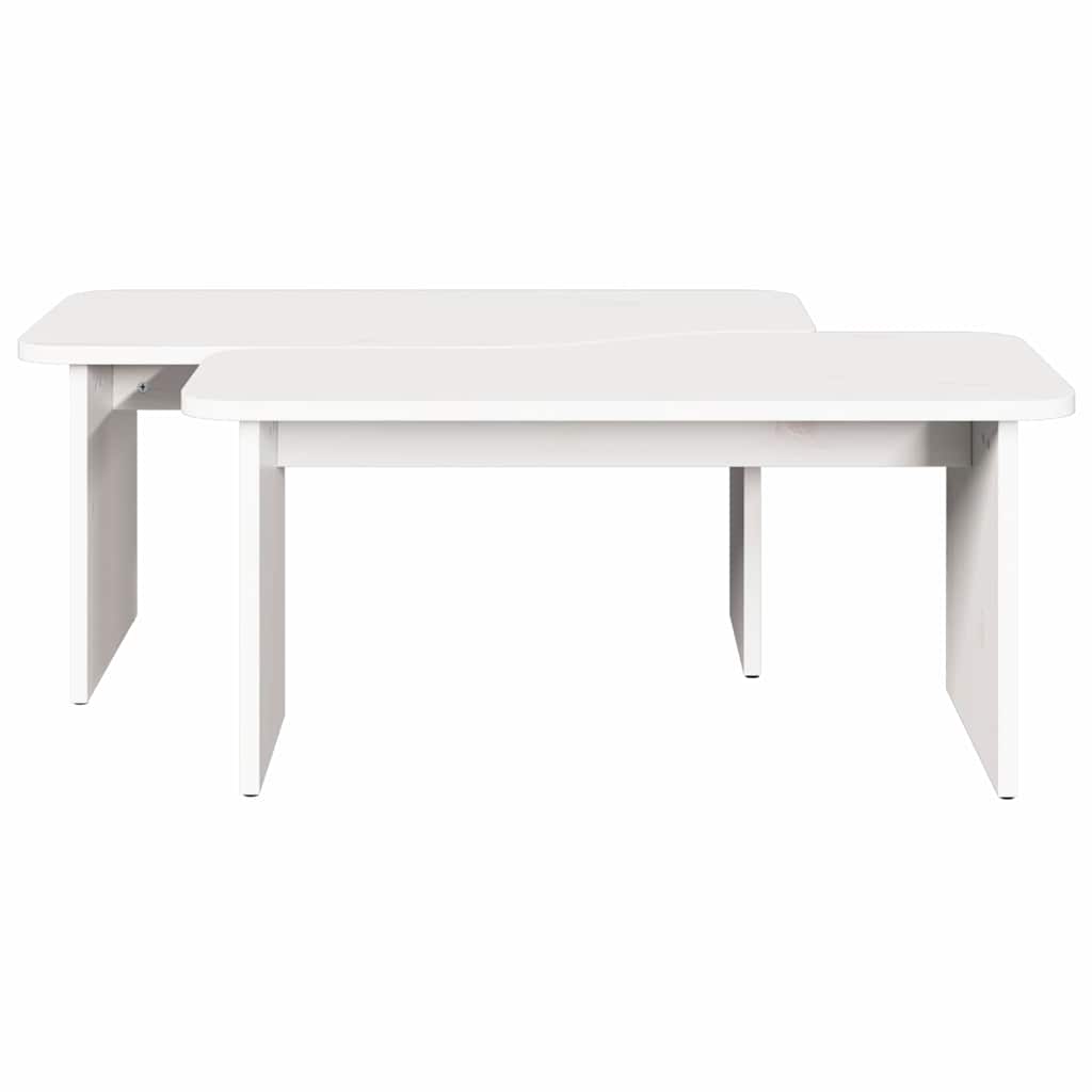 Kava Stol 2 pcs Bijelo Masivna borovina