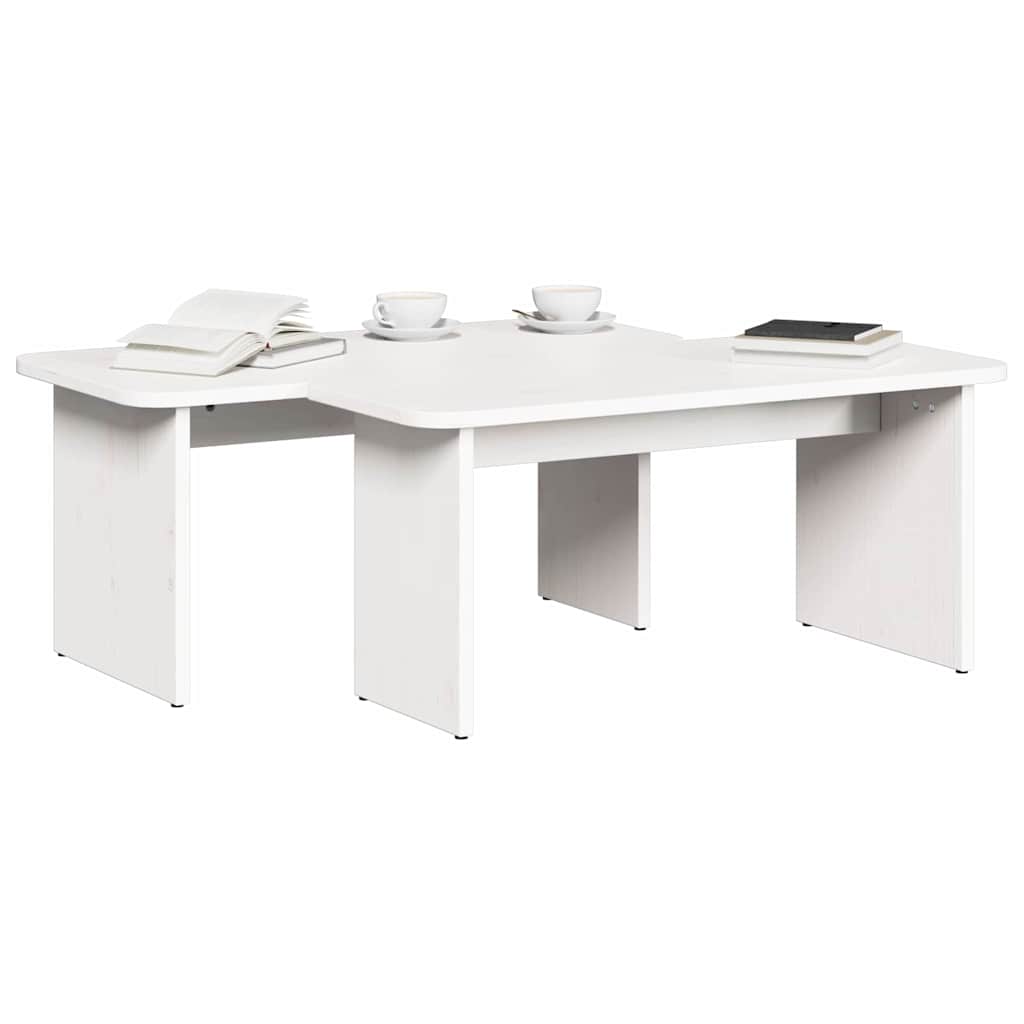 Kava Stol 2 pcs Bijelo Masivna borovina
