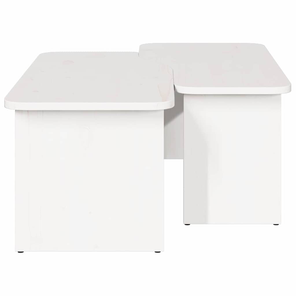 Kava Stol 2 pcs Bijelo Masivna borovina