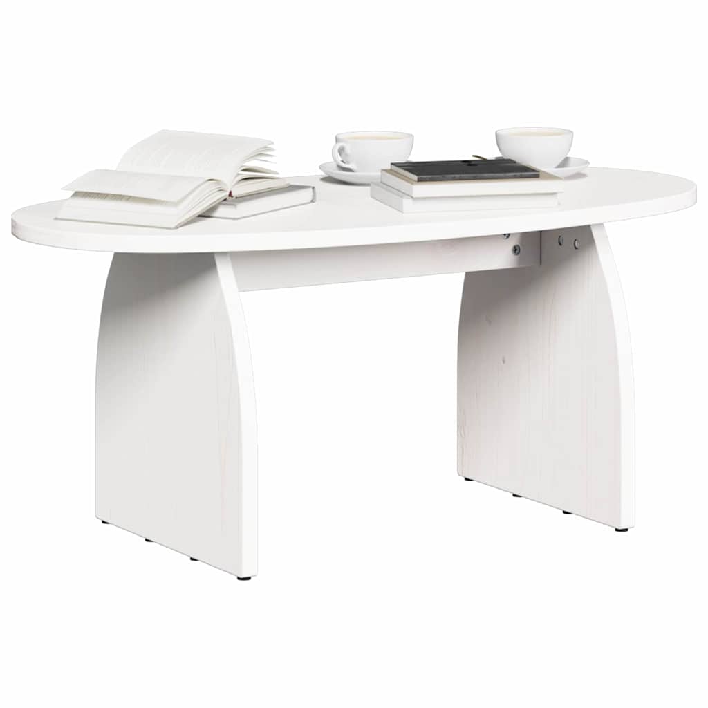 Kava Stol Bijelo 80 x 40 x 35 cm Čvrsto borovo drvo