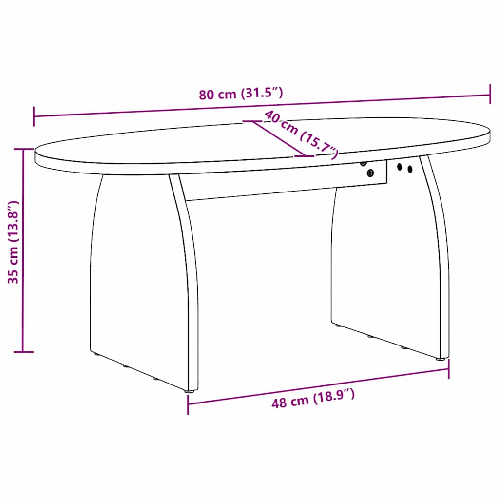 Kava Stol Bijelo 80 x 40 x 35 cm Čvrsto borovo drvo