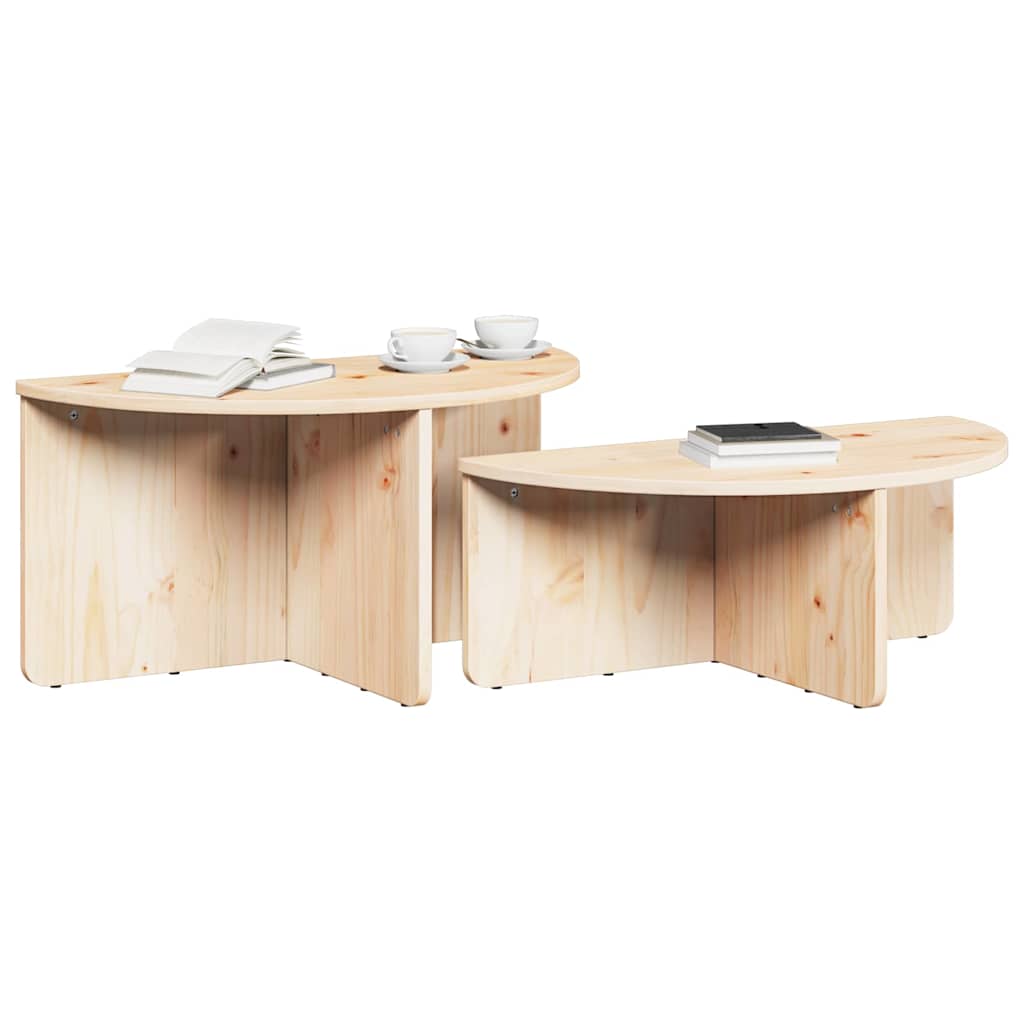 Kava Stol 2 pcs Prirodna Masivna borovina