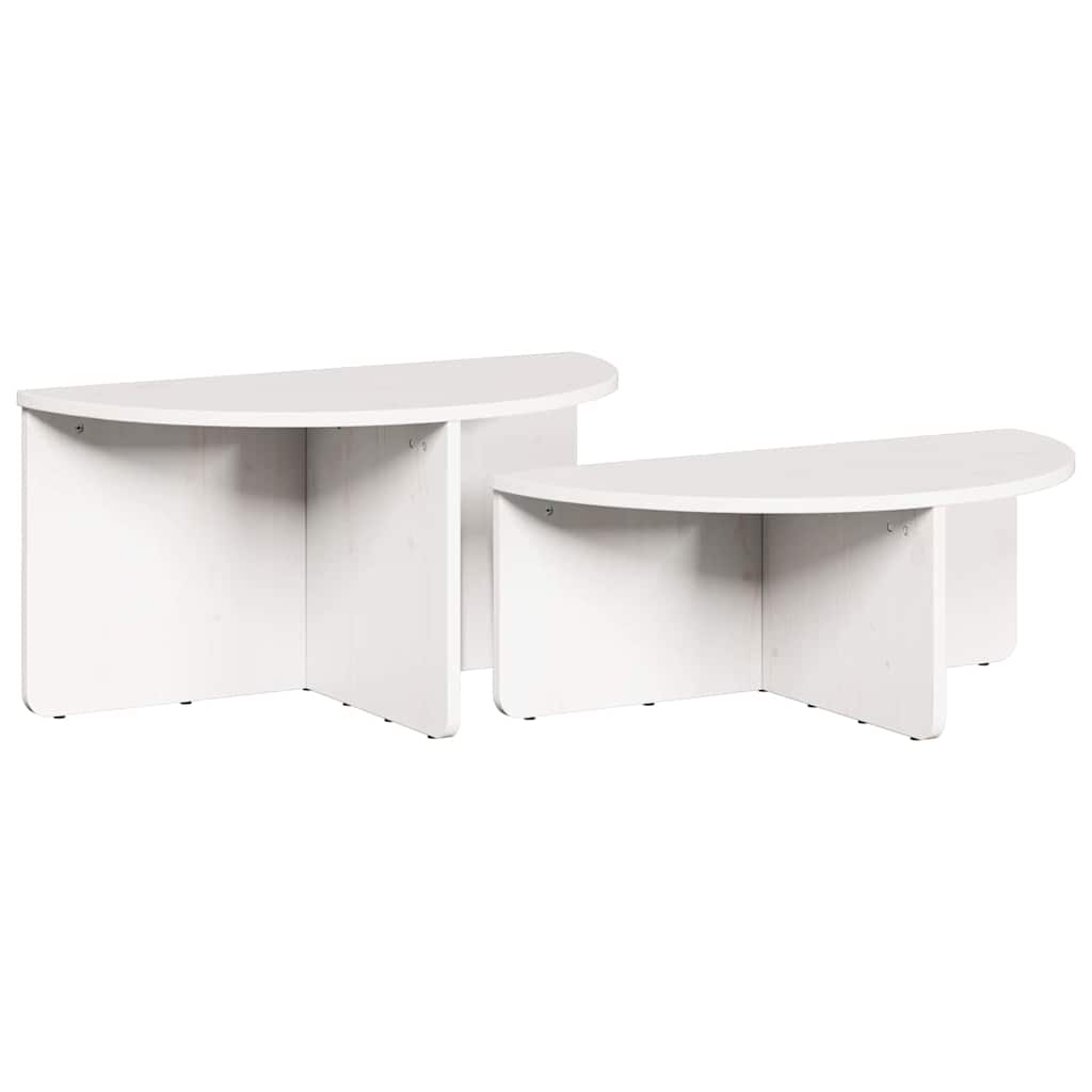 Kava Stol 2 pcs Bijelo Masivna borovina