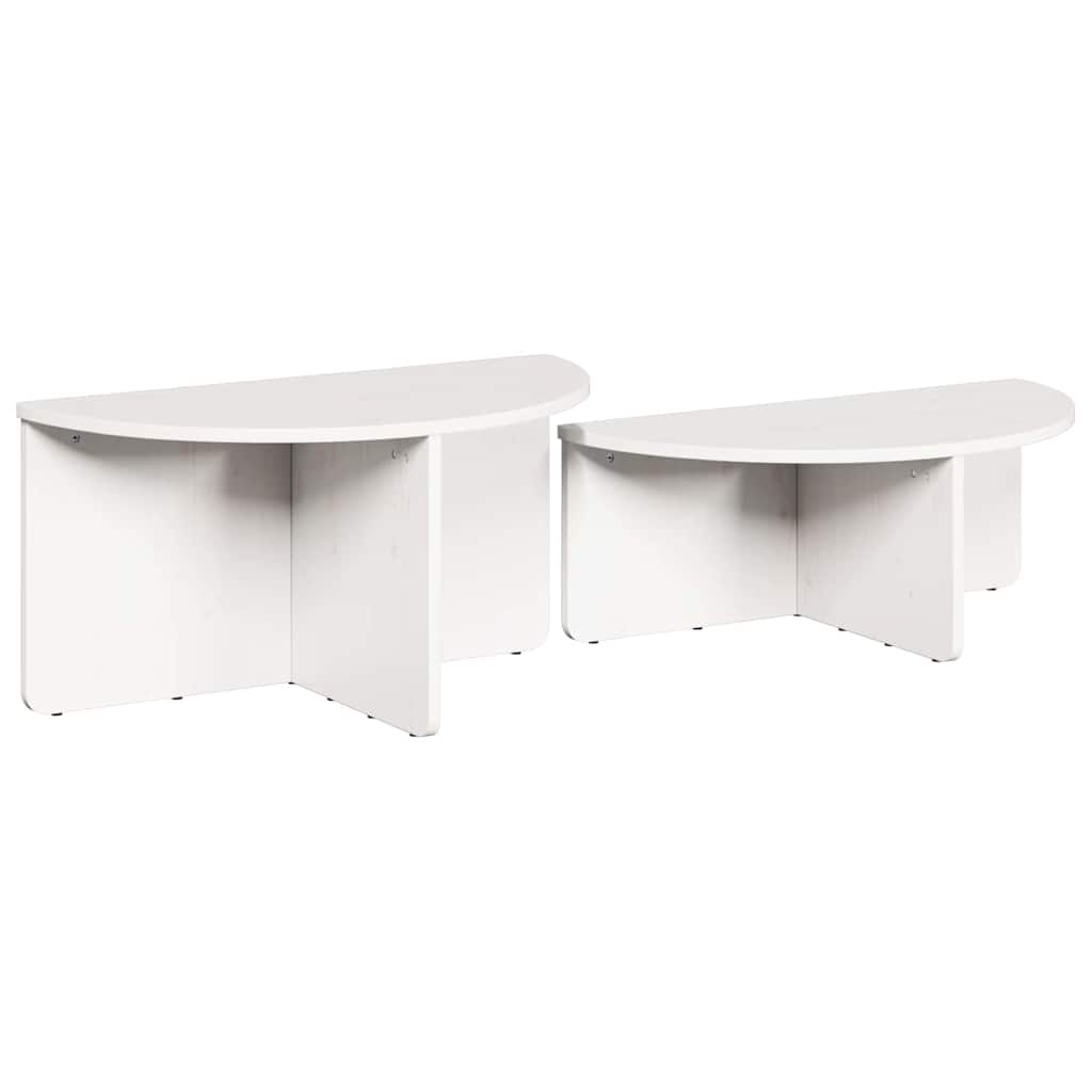 Kava Stol 2 pcs Bijelo Masivna borovina
