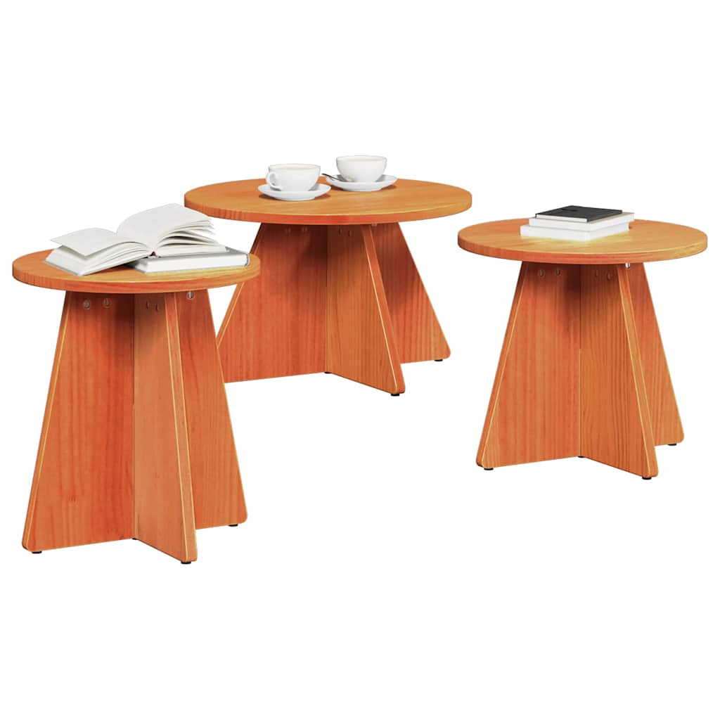 Kava Stol 3 pcs Vosak smeđa