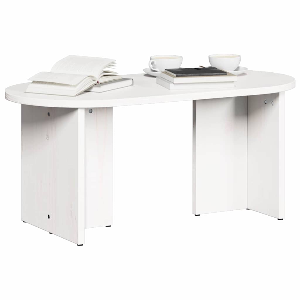 Kava Stol Bijelo 80 x 39,5 x 35 cm Čvrsto borovo drvo