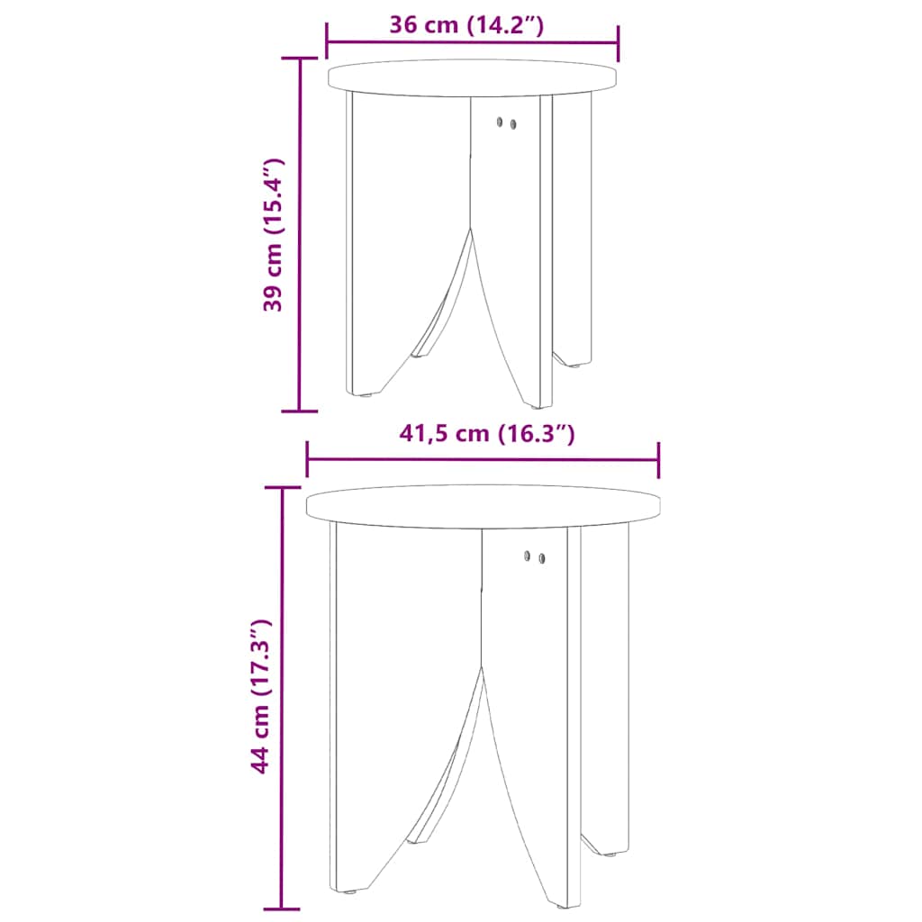 Kava Stol 2 pcs Prirodna