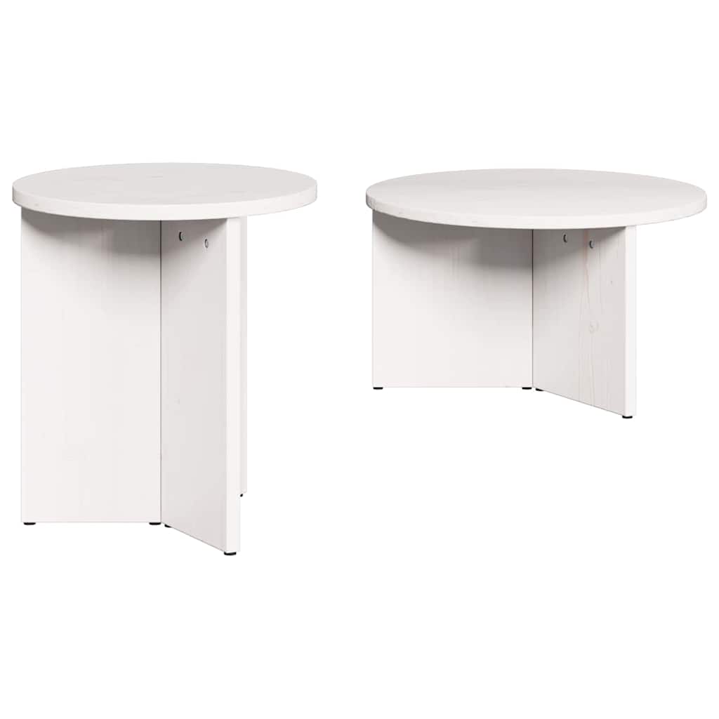 Kava Stol 2 pcs Bijelo Čvrsto borovo drvo