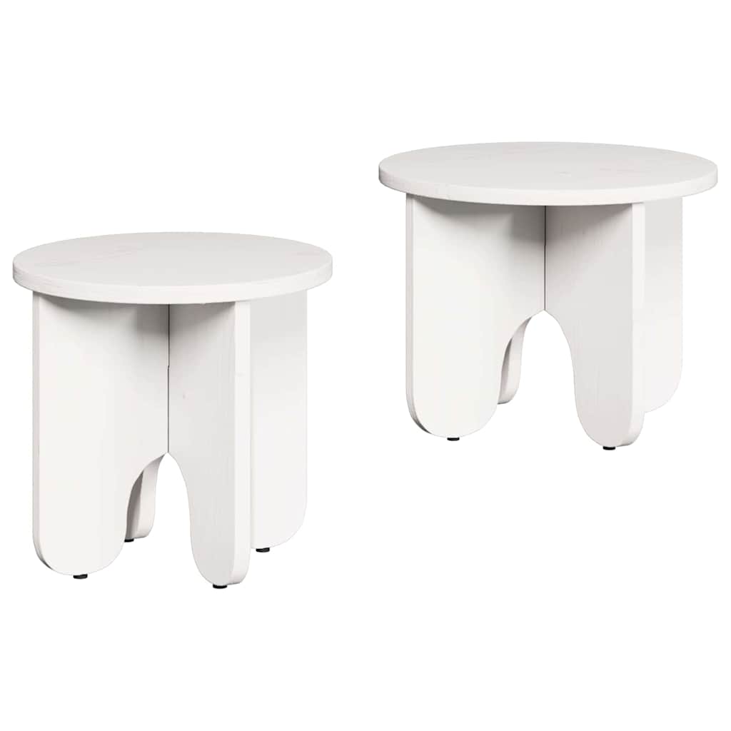 Kava Stol 2 pcs Bijelo Čvrsto borovo drvo